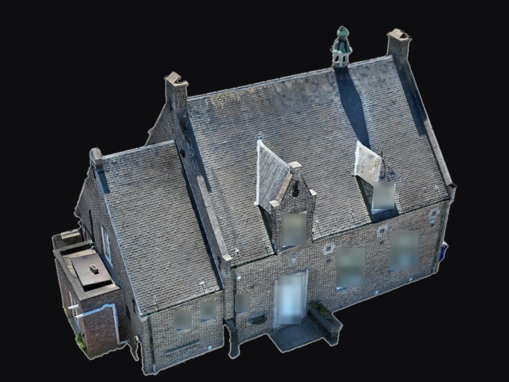 3D-Modell eines Gebäudes aus dem Drohnenflug